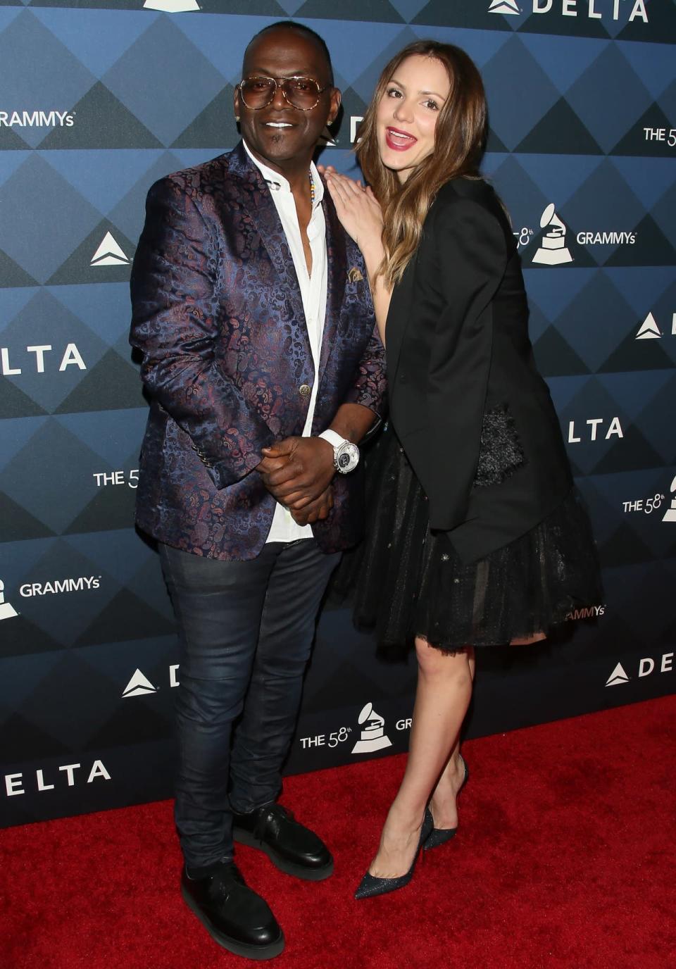 Katharine McPhee and Randy Jackson attend the Delta Air Lines celebrates 2016 GRAMMY Weekend with ‘Sites and Sounds’ private performance with Leon Bridges on February 12, 2016 in Los Angeles. Photo by JB Lacroix/WireImage.