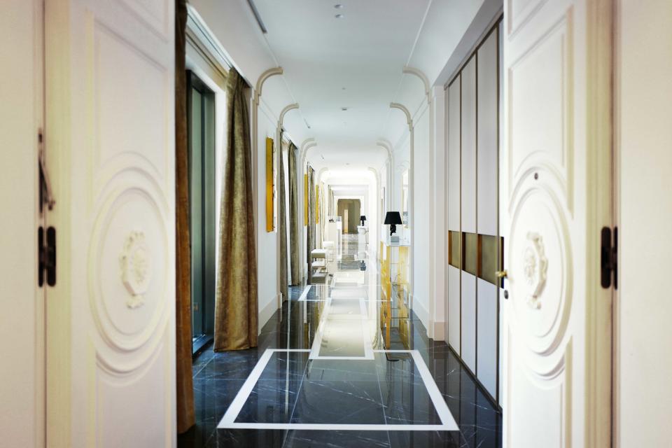 The grand entrance into the Prince Rainier III Suite, the hotel's largest.