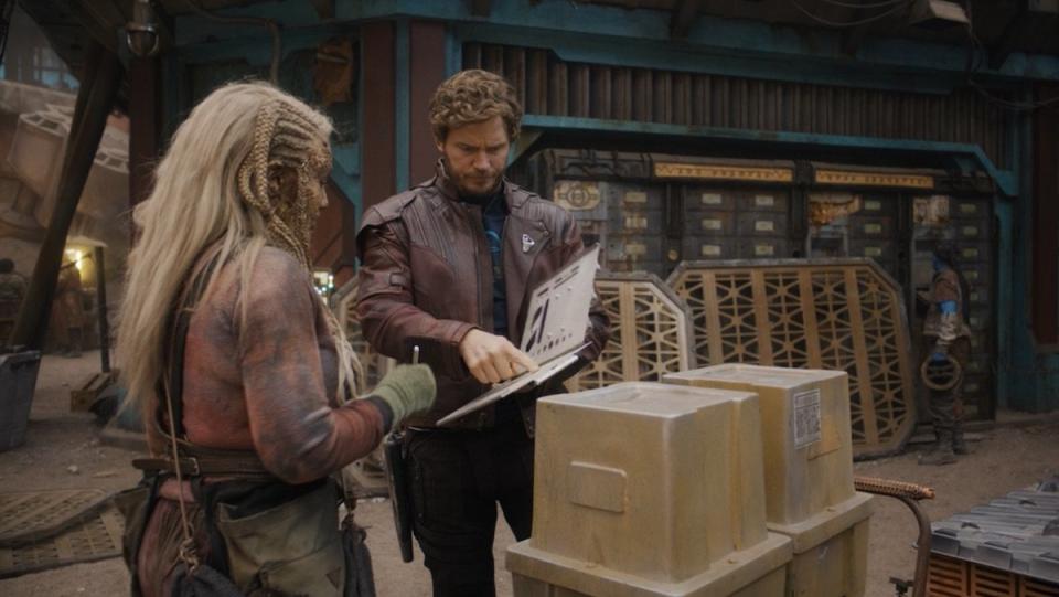 Peter Quill has a citizen of Knowhere sign paperwork in The Guardians of the Galaxy Holiday Special