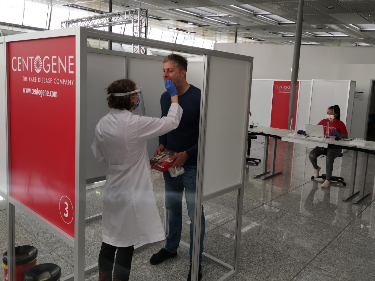 Check in: the coronavirus testing centre at Frankfurt airport (Centogene)