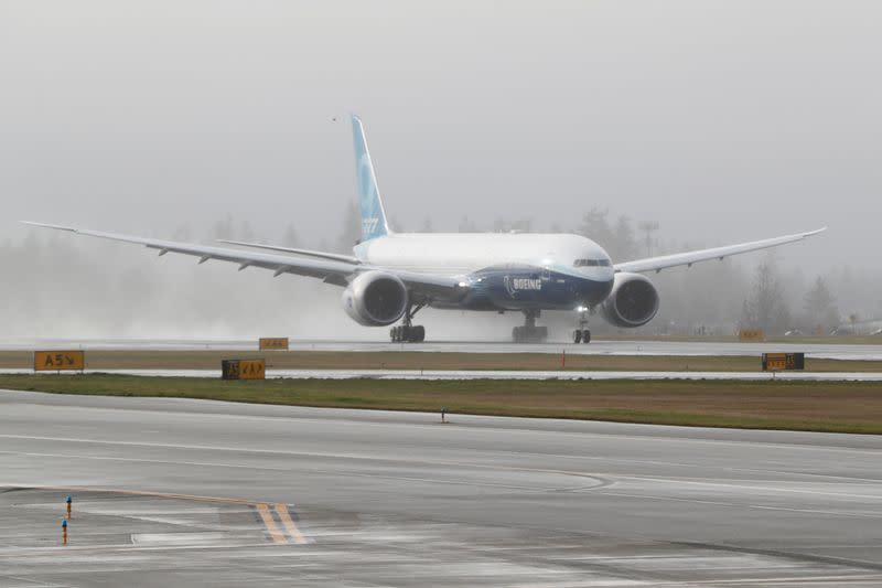 Boeing stages the first flight of its 777X plane outside Seattle