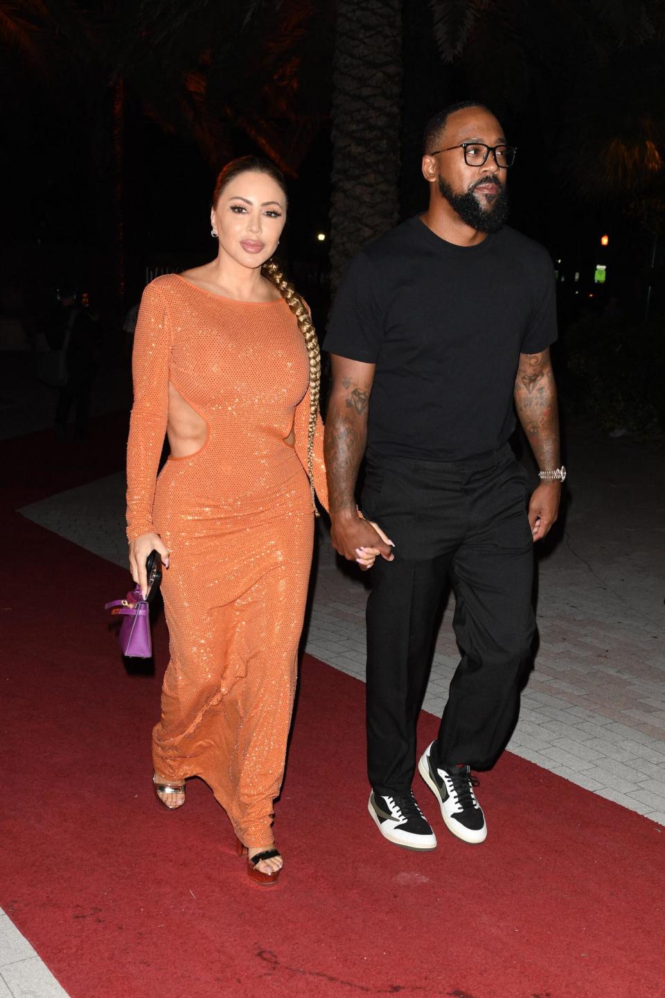 Larsa Pippen and Marcus Jordan arrive for final night in Miami Carbon Beach