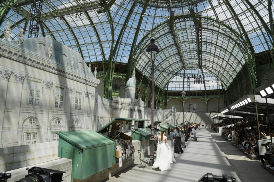 Chanel Couture AW18: Lagerfeld transformed the majestic Grand Palais into the charming stretch along the Seine (Getty Images)