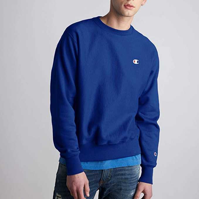 blue sweater crewneck mens