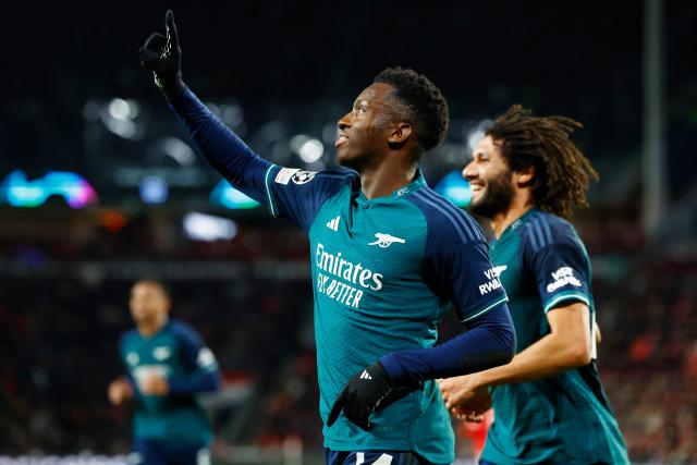 PSV vs Arsenal - Champions League: Score, team news and updates as Yorbe  Vertessen equalises after Eddie Nketiah's great first-half finish in  entertaining match with Dutch league leaders causing Gunners lots of