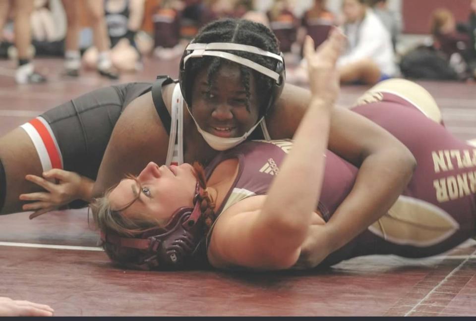 South Western junior Kayla Henderson took second in the state at 235 pounds at the MyHouse PA Girls State Wrestling Championships on March 12.