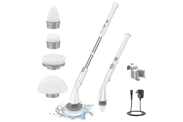 Bomves Cordless Electric Spin Scrubber, Cleaning Brushes For