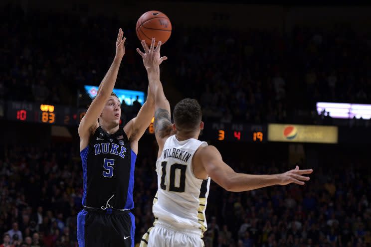 Luke Kennard’s 30 second-half points included a game-winning three that capped off Duke’s comeback. (Getty)