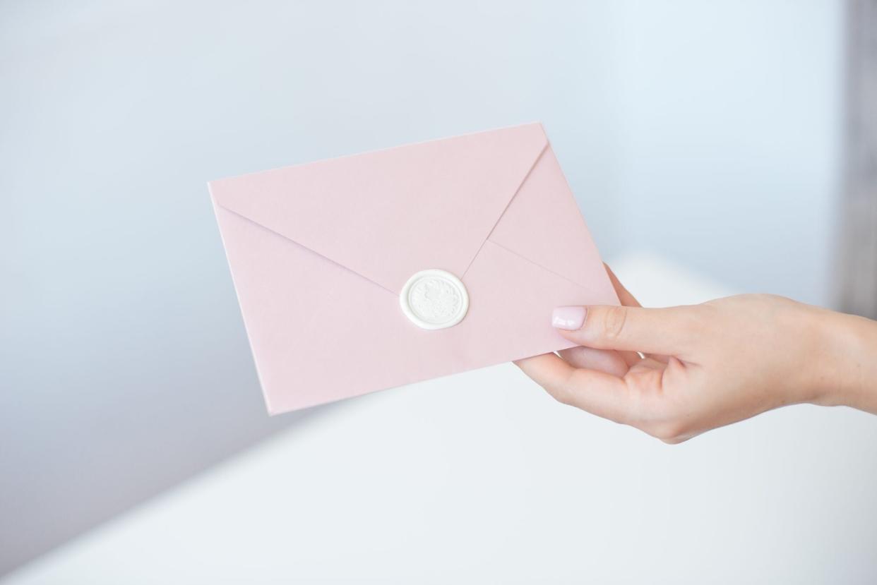 Pink envelope invitation