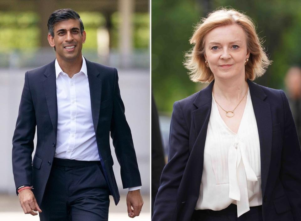 Rishi Sunak and Liz Truss are vying to succeed Boris Johnson as PM (PA Wire)