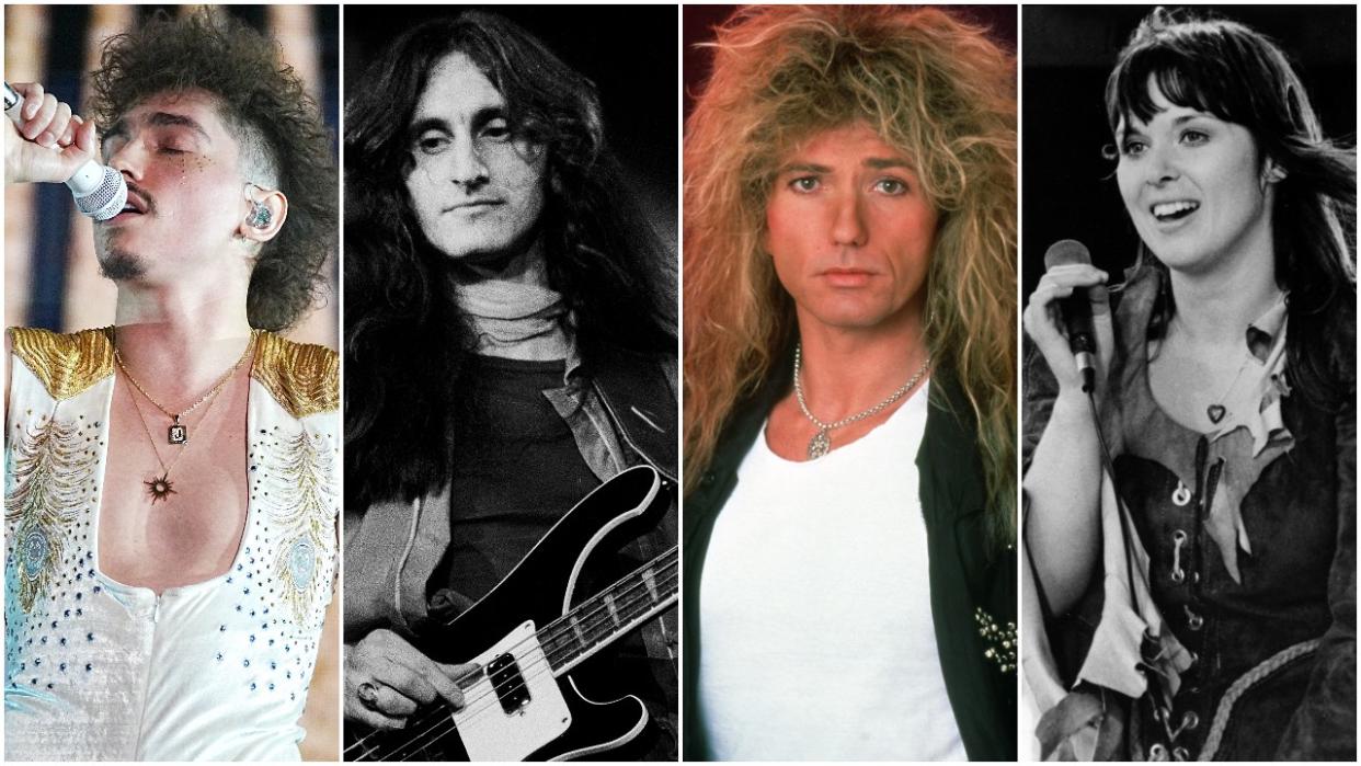  Greta Van Fleet’s Josh Kiszka, Rush’s Geddy Lee, Whiitesnake’s David Coverdale and Heart’s Ann Wilson. 