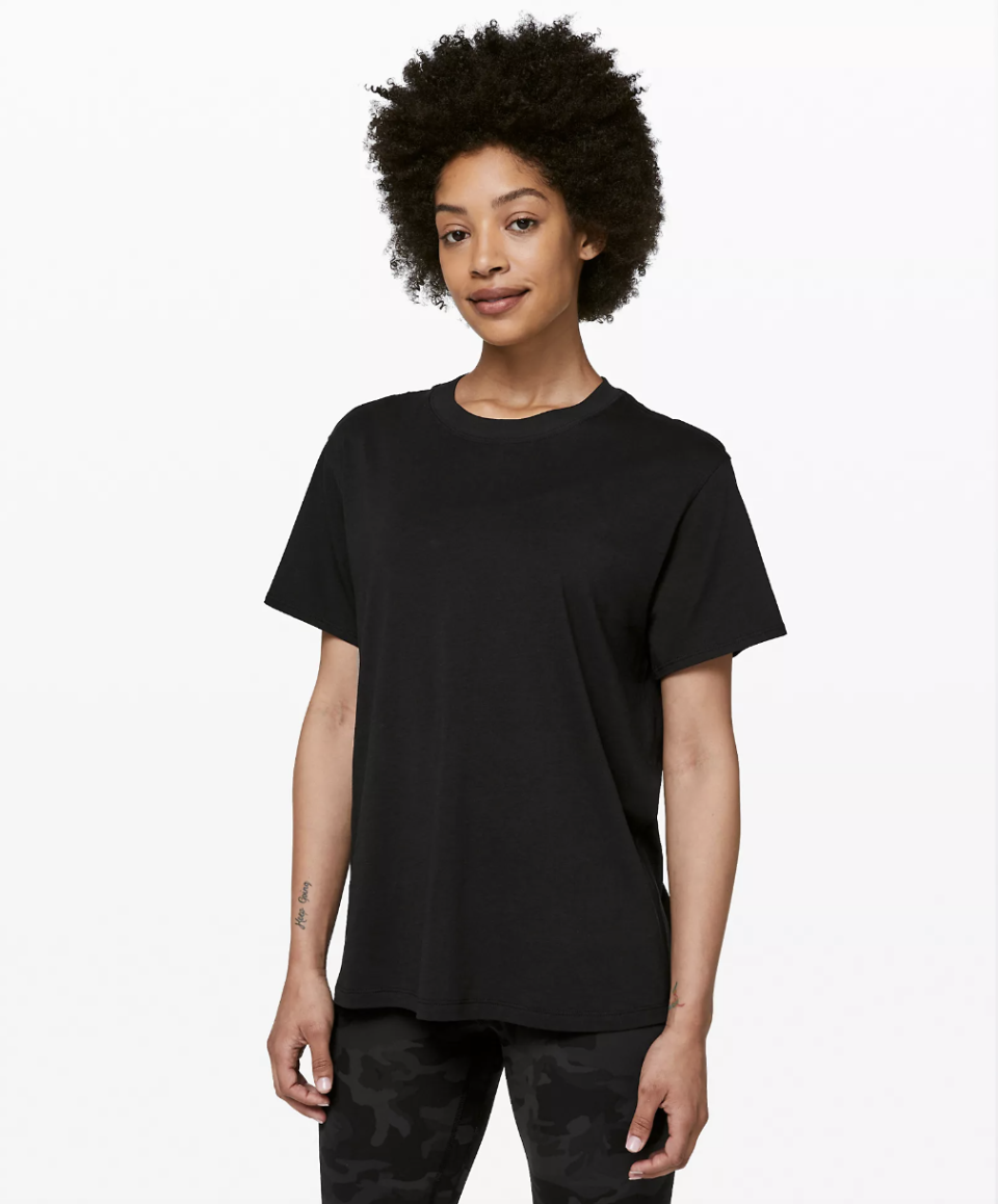 Lululemon All Yours Short Sleeve T-Shirt in black (Photo via Lululemon)