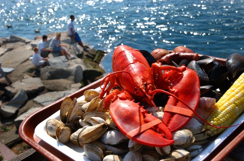Sit by the water in Galilee at Champlin's and try the the shore dinner with locally harvested lobsters, steamers and mussels.