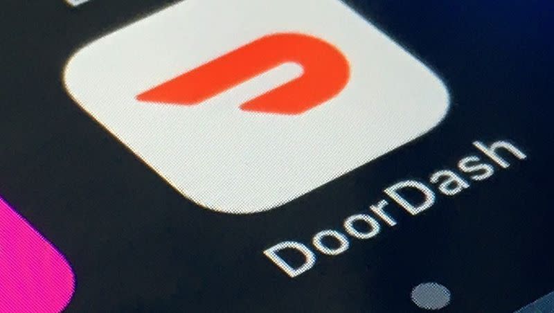 The DoorDash app is shown on a smartphone on Feb. 27, 2020, in New York.