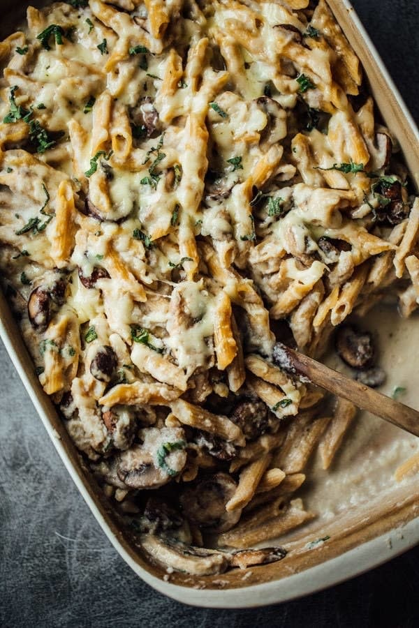 Mushroom Alfredo Bake