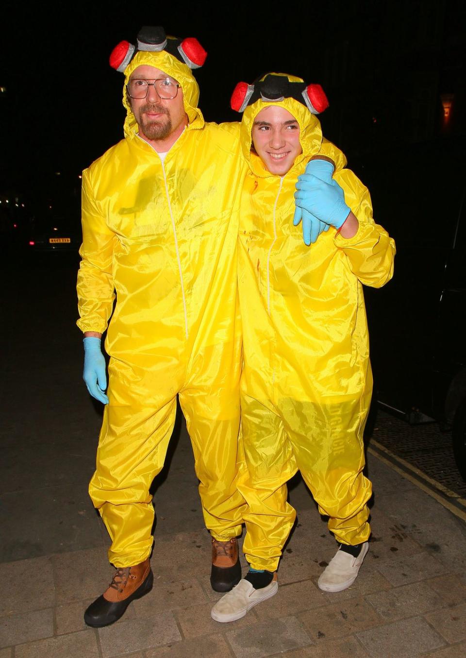 <p>Guy Ritchie and son Rocco attended the 2014 UNICEF Halloween Ball in London, England as the dynamic duo from fan favorite <em>Breaking Bad</em>.</p>