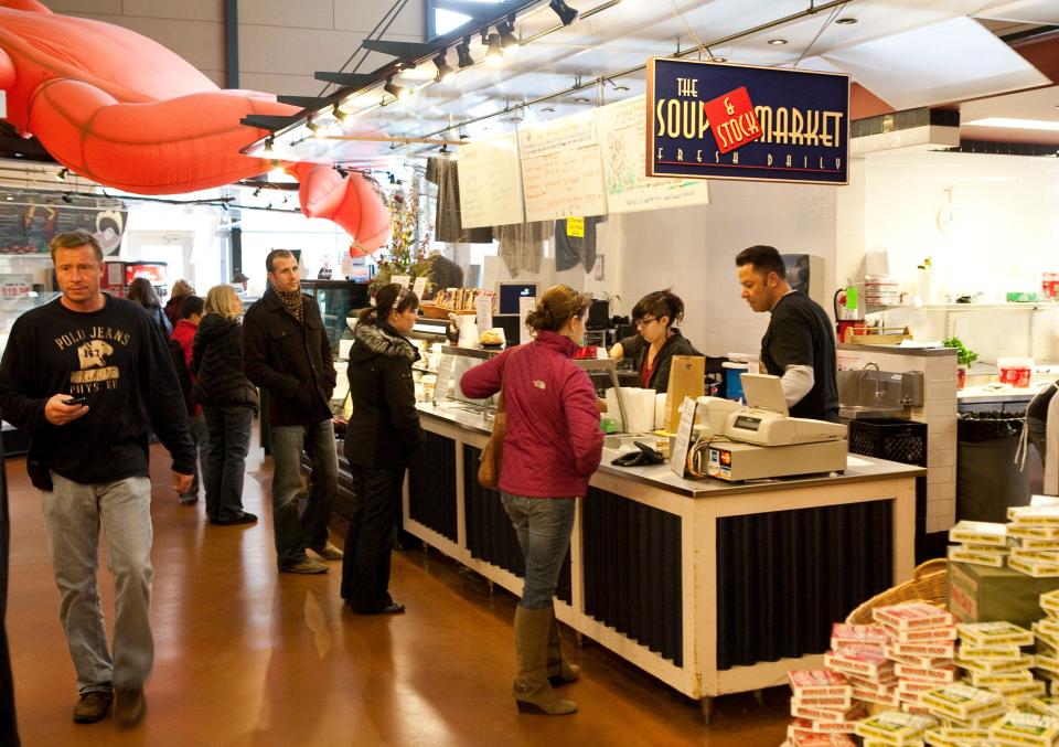 Customers line up at The Soup Market at the Milwaukee Public Market, as shown in 2011.