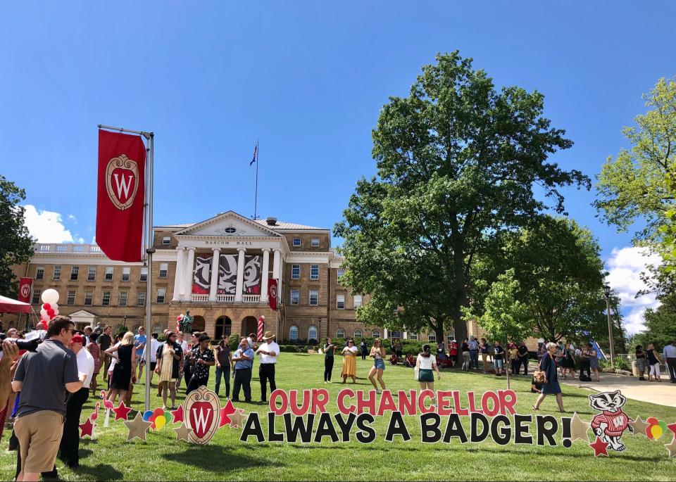 The ice cream social drew hundreds from the campus community to celebrate UW-Madison Chancellor Jennifer Mnookin's first day.