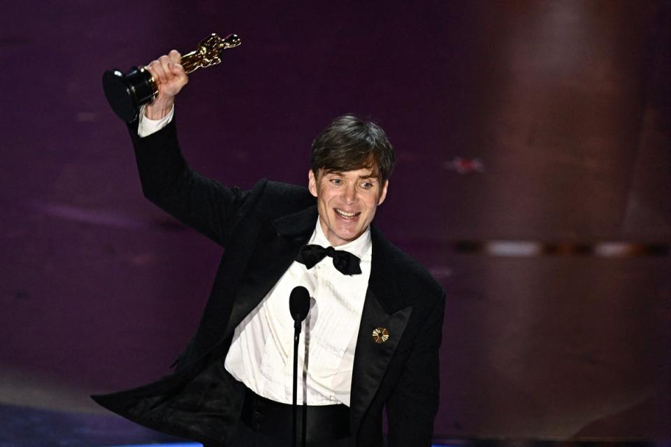 Cillian Murphy winning Best Actor at the 2024 Oscars (AFP via Getty Images)