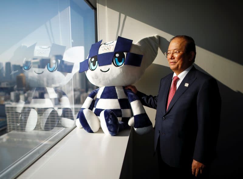 Toshiro Muto, Tokyo 2020 Organizing Committee CEO, poses for a photograph during an interview with Reuters in Tokyo
