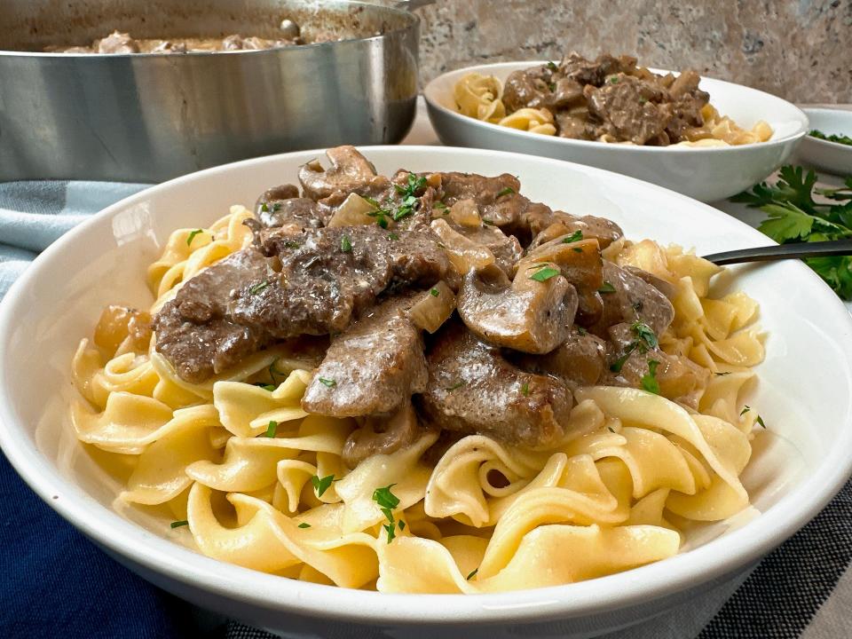 Beef Stroganoff is fancy enough for a dinner party and easy enough for a weeknight dinner.