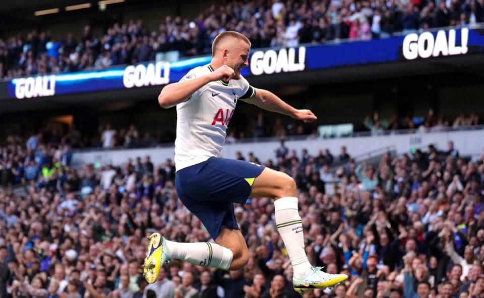 Eric Dier marked his England recall with a goal in Tottenham’s 6-2 win over Leicester (John Walton/PA) (PA Wire)