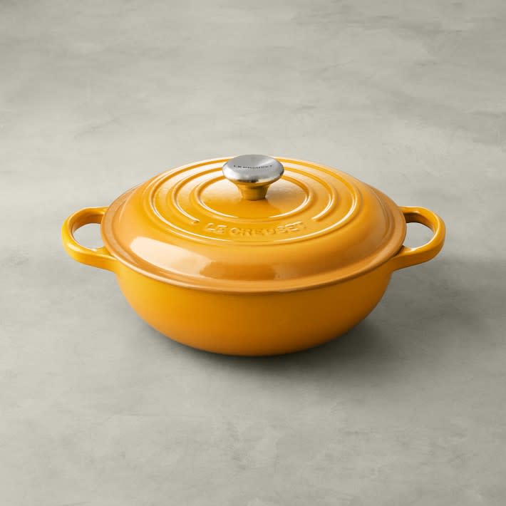 <p><a href="https://go.redirectingat.com?id=74968X1596630&url=https%3A%2F%2Fwww.williams-sonoma.com%2Fproducts%2Fle-creuset-cast-iron-stew-pot&sref=https%3A%2F%2Fwww.womenshealthmag.com%2Flife%2Fg40518084%2Fbest-wedding-gift-ideas%2F" rel="nofollow noopener" target="_blank" data-ylk="slk:Shop Now;elm:context_link;itc:0;sec:content-canvas" class="link ">Shop Now</a></p><p>Enameled Cast Iron Signature French Oven</p><p>williams-sonoma.com</p><p>$129.95</p>