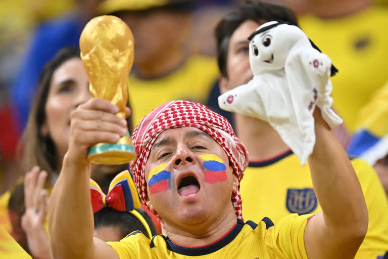 Un fan de Ecuador en el primer partido del mundial