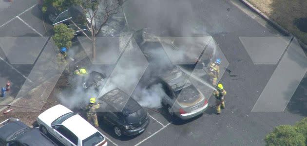 Choppercam: Aerial views of the fire at an IGA supermarket in Bentleigh. Photo: 7News