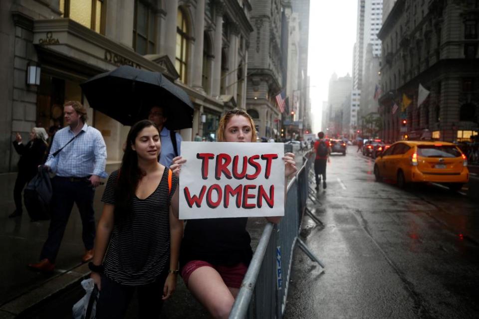 Protesters also gathered in New York.