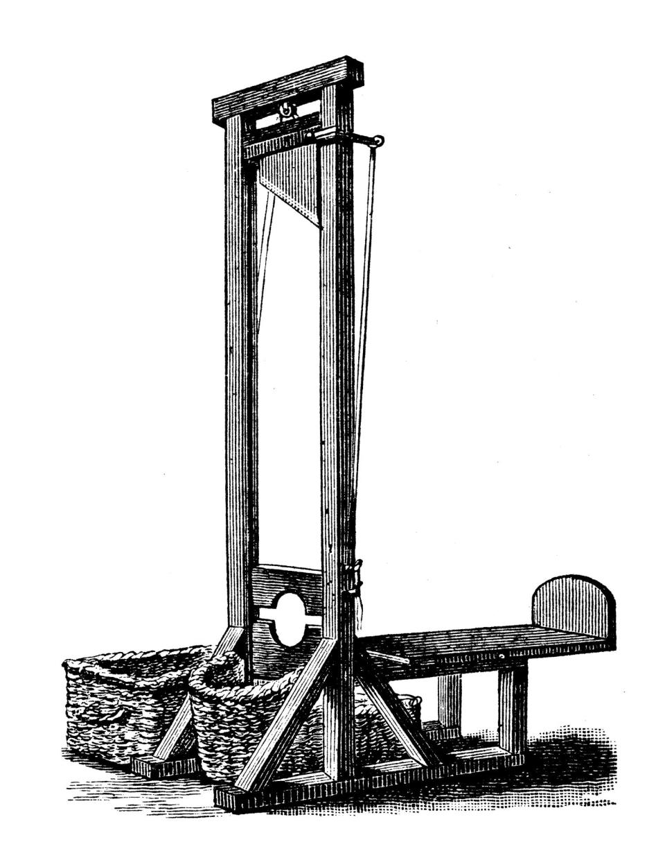 Illustration of an historical guillotine without people