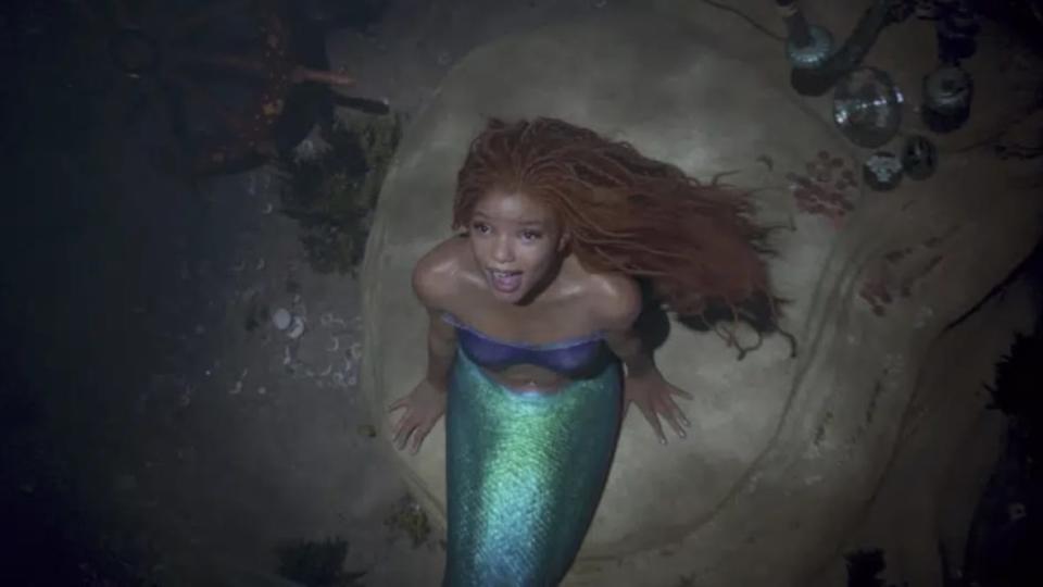 Halle Bailey as Ariel in a scene from “The Little Mermaid.” The film has received an influx of criticism, known as “review bombing,” since its box office debut Friday. (Photo: Disney via AP)