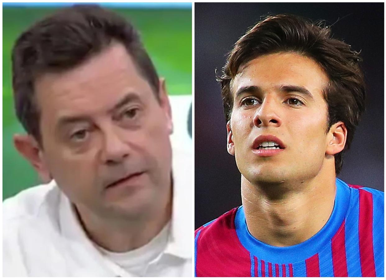 El periodista Tomás Roncero y Riqui Puig con la camiseta del Barcelona. (Foto: Atresmedia / Eric Alonso / Getty Images).