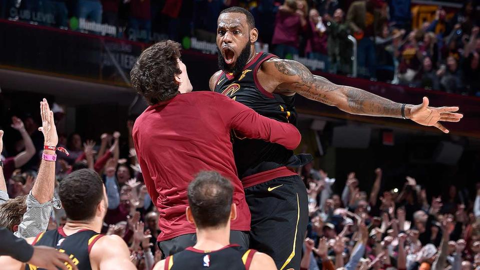 LeBron James fired off the match-winning three in Cavs Game 5 win over Pacers. Pic: Getty