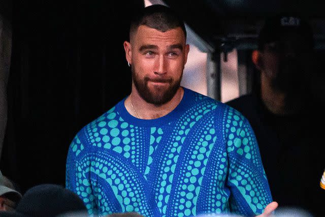 <p>James Gourley/Shutterstock</p> Travis Kelce at Taylor Swift's 'The Eras Tour', Accor Stadium, Sydney, Australia - 23 Feb 2024