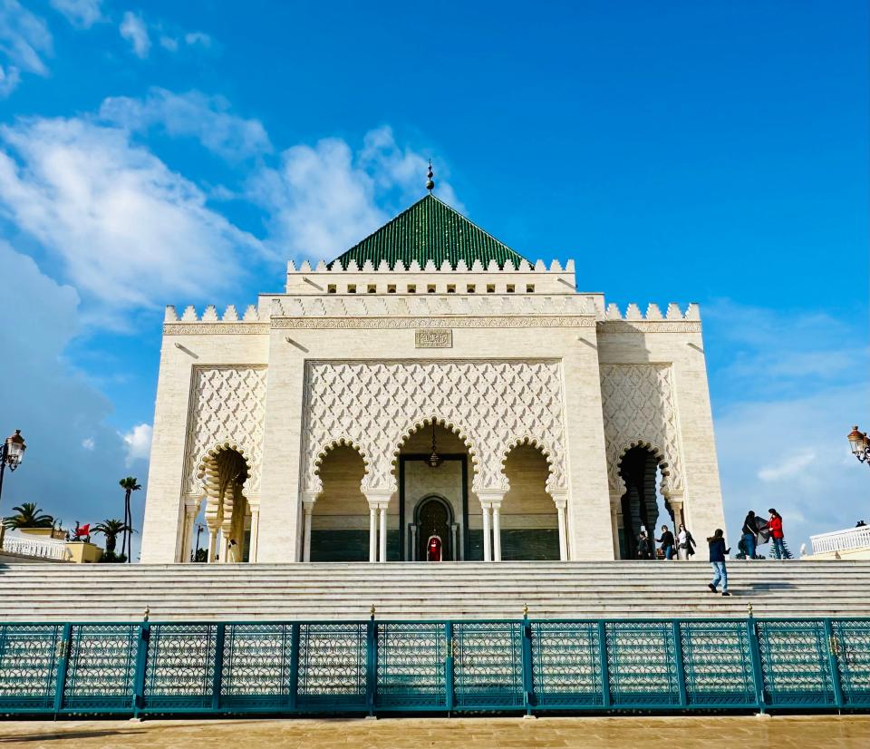 The outside of the Mausoleum of Mohammed V in Rabat