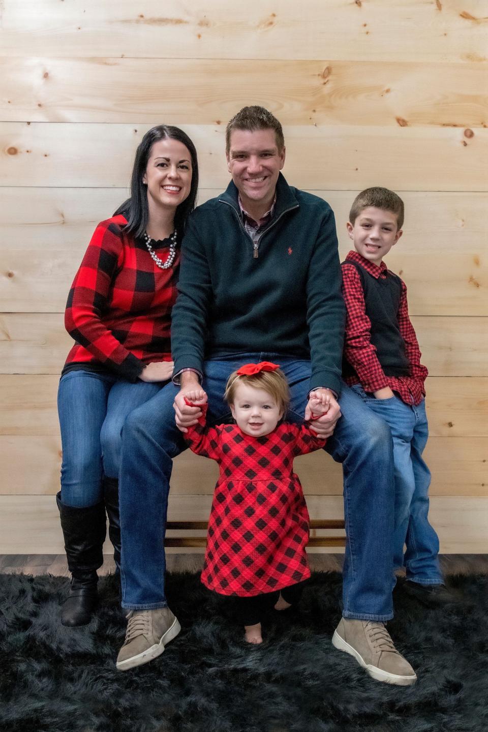 Misti and Aaron Allison and their children, Blake and Audrey, were among East Palestine, Ohio, residents forced to evacuate after a train carrying hazardous materials derailed Feb. 3, 2023.