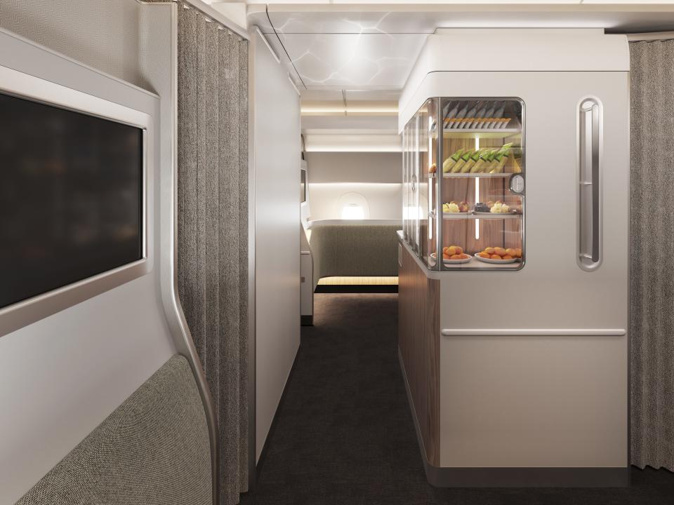 Virtual makeup of what Qantas "Wellbeing Zone" will look like.