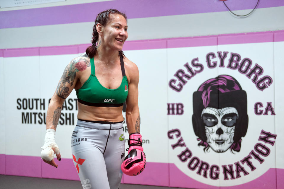 HUNTINGTON BEACH, CA - DECEMBER 12: UFC women's featherweight champion Cris Cyborg at her gym in Huntington Beach, Wednesday, Dec 12, 2018.  (Photo by Hans Gutknecht/Digital First Media/Los Angeles Daily News via Getty Images)