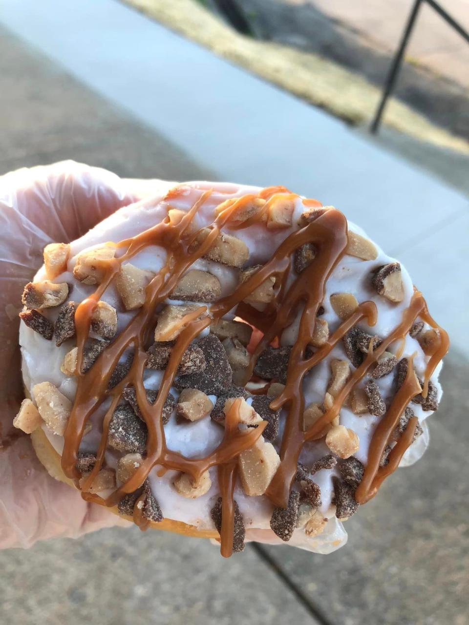 Toss Up Tuesday Donut Heath Bar donut at Dough Baby Donuts in La Grange.