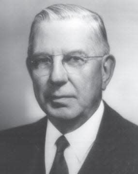 The younger Justin Rice (J.R.) Whiting is pictured. He was president of Consumers Power (today’s Consumers Energy) starting in the 1940s and remained a board member until his death in 1965. The power plant that bore his name on the Lake Erie shoreline in Luna Pier operated from 1952 to 2016.