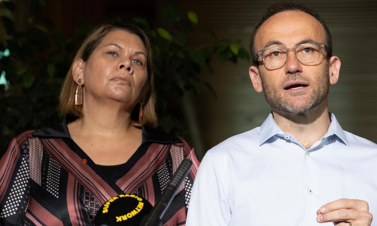 <span>Dorinda Cox and Adam Bandt. The Greens will introduce draft legislation seeking to establish a truth and justice commission.</span><span>Photograph: Mike Bowers/The Guardian</span>