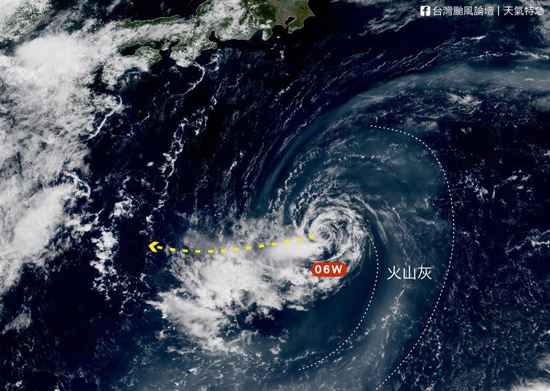 日本東南方有一個熱帶低壓06W，成為第7號颱風「無花果」機會降低。（圖／翻攝自「台灣颱風論壇│天氣特急」）