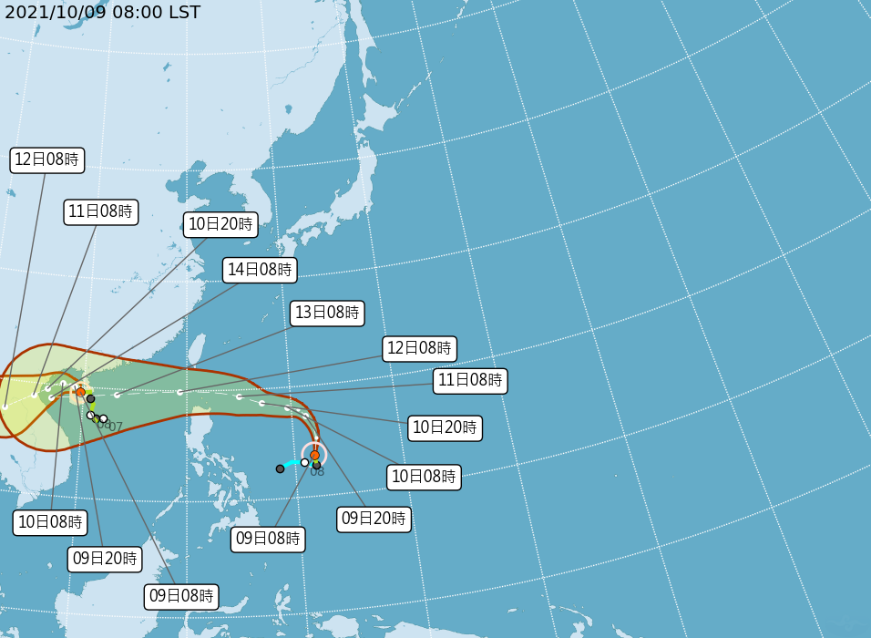 圓規颱風路徑圖。（圖／翻攝自中央氣象局）