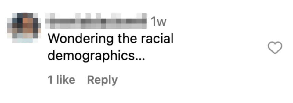 "Wondering the racial demographics..."