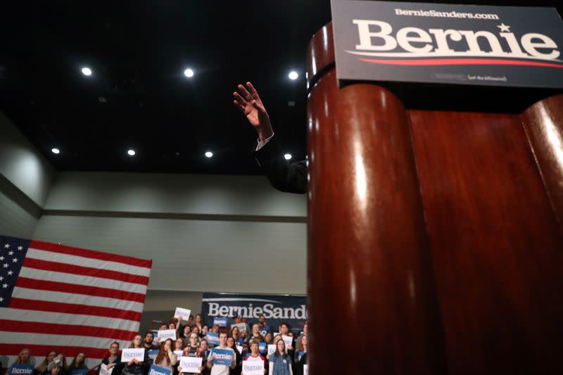 Democratic 2020 U.S. presidential candidate Sanders conducts campaign rally in Sioux City