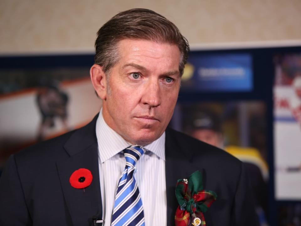 Former NHL player Sheldon Kennedy was in Winnipeg Thursday for a ceremony celebrating his induction into the Manitoba Sports Hall of Fame.  (Tyson Koschik/CBC  - image credit)