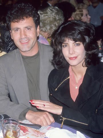 <p>Ron Galella, Ltd./Ron Galella Collection/Getty</p> Frank Stallone and Toni Anne Filiti at a Party to Celebrate Joe Franklin's Nostalgia Magazine's September 1990 Issue