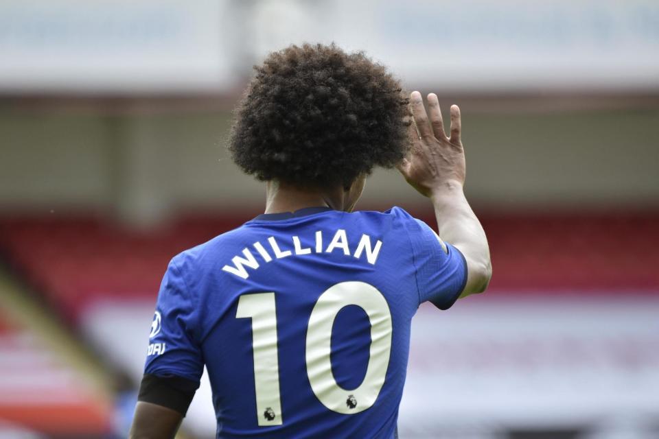 Saying goodbye: Willian is leaving Chelsea after seven years and looks set to join London rivals Arsenal (AP)