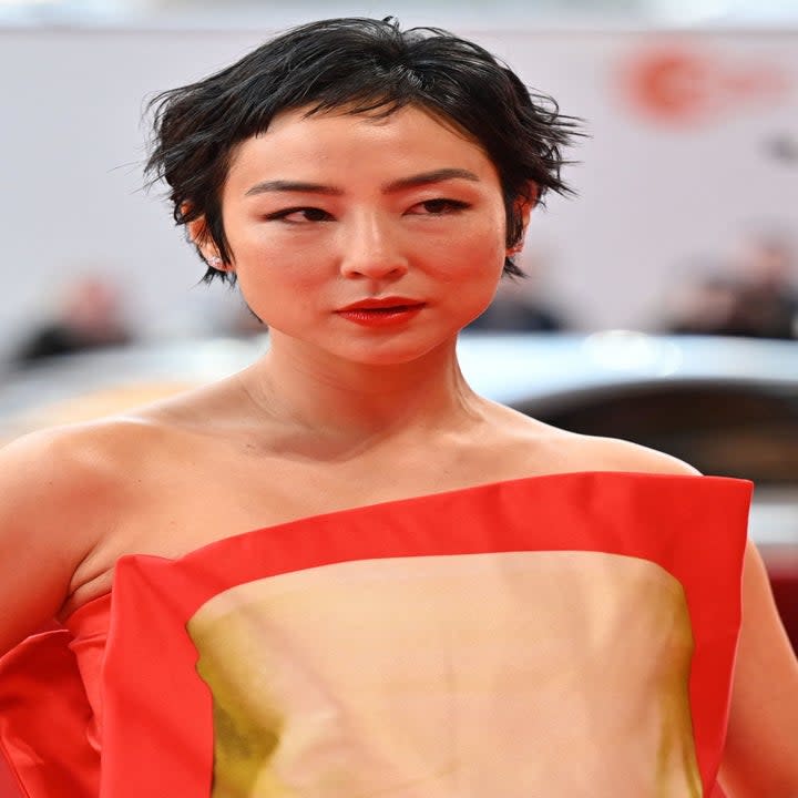 Red carpet photo of Greta Lee